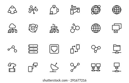 Network and Sharing Vector Outline Icons 1