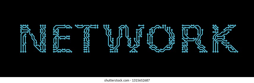 NETWORK sign - circuit board style