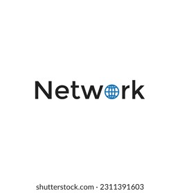 Network sign logo icon design element with globe