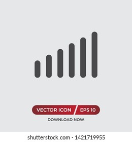Network signal bar vector icon in modern design style for web site and mobile app