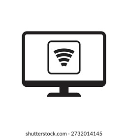 Network signal and digital communication symbol on screen