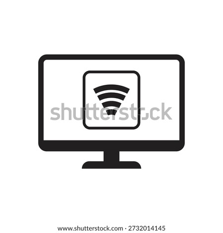 Network signal and digital communication symbol on screen