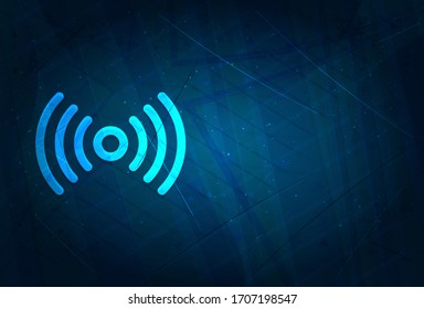 Network signal icon isolated on futuristic digital abstract blue background