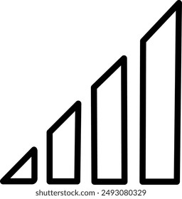 Network signal level icon. Signal strength indicator glyph icon. Replaceable vector design.