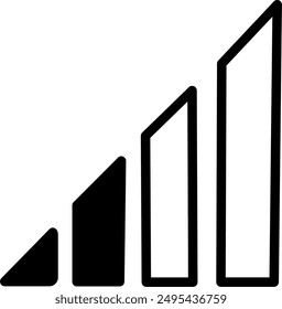 Symbol für Netzwerksignalpegel. Symbol für Signalstärkenanzeiger. Auswechselbare Vektorgrafik.