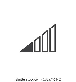 Network signal level vector icon. filled flat sign for mobile concept and web design. Signal strength indicator glyph icon. Symbol, logo illustration. Vector graphics