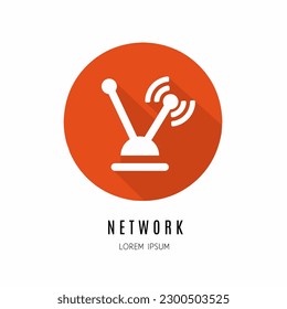 Network signal logo. Illustration of network signal in flat. Stock vector.