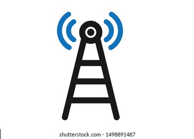 Network signal tower icon vector