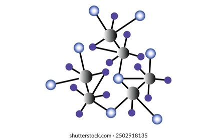 Network of silicon nitride tetrahedra in which each Si atom coordinates four N atoms and each N atom coordinates three Si atoms Clipart Cut Files