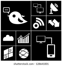network, social network icon set