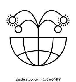 network, social media, global communication, internet thin line icon