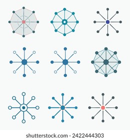 Network Social media icon Pro style Vector Set