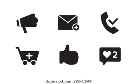 Conjunto de iconos de red y medios sociales.