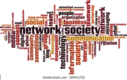 Network society word cloud concept. Vector illustration