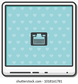 Network socket flat vector icon. LAN symbol.