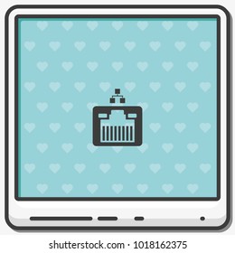 Network socket flat vector icon. LAN illustration.