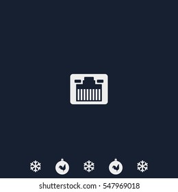 Network socket icon. LAN.
