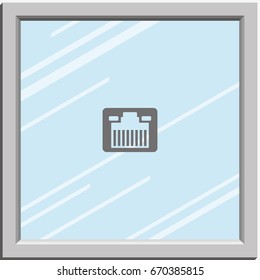 Network socket icon. LAN.