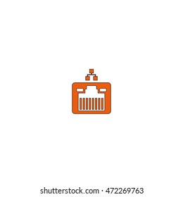 Network socket icon. LAN illustration. Network connections icon.