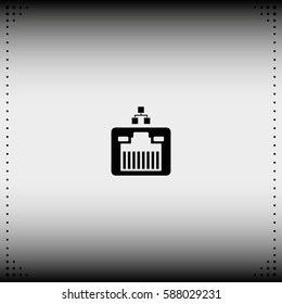 Network socket icon. LAN illustration. Network connections icon.