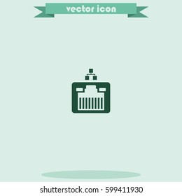 Network socket icon. LAN illustration. Network connections icon.