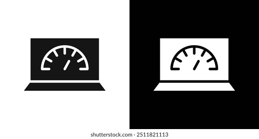 Network speed test icon Flat fill set collection