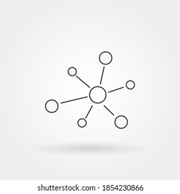 network spread icon single isolated with modern line or outline style