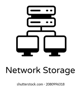 Network storage database solid icon design