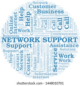 Network Support word cloud vector made with text only