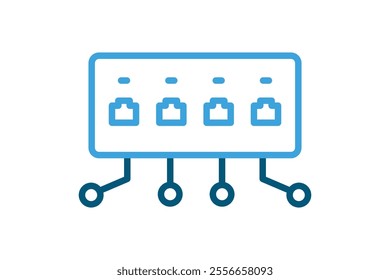 Network switch icon. line icon style. icon related to IT, network. IT architecture elements vector illustration