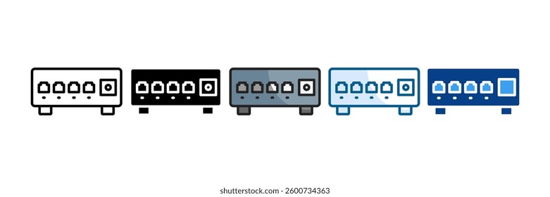 Network Switch Icon Set Multiple Style Collection