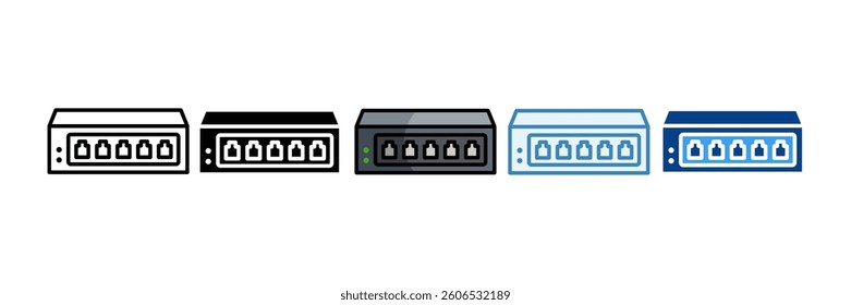 Network Switch Icon Set Multiple Style Collection