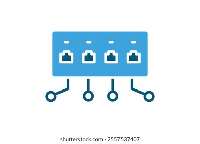 Network switch icon. solid icon style. icon related to IT, network. IT architecture elements vector illustration