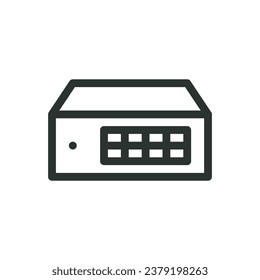 Network switch isolated icon, ethernet switch vector icon with editable stroke