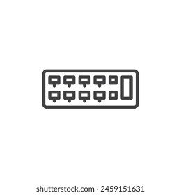 Network Switch line icon. linear style sign for mobile concept and web design. Local area network LAN outline vector icon. Symbol, logo illustration. Vector graphics