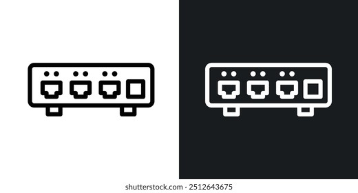 Comutador de rede esboçado ícone vetor coleção.