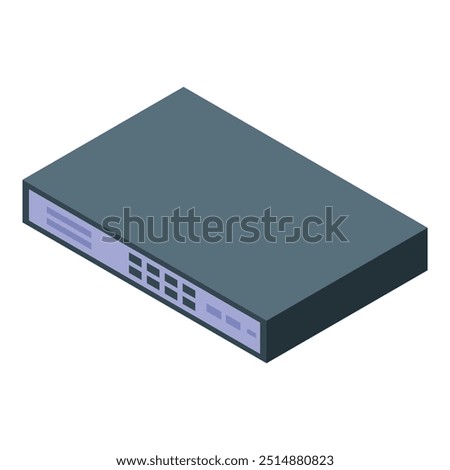Network switch providing a network connection in an isometric view
