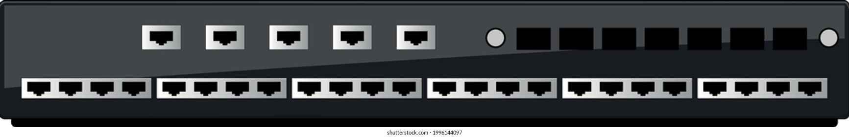 Network switch, server, switch, port icon vector image. Can also be used for communication, connection, technology. Suitable for web apps, mobile apps and print media.