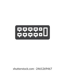 Network Switch vector icon. filled flat sign for mobile concept and web design. Local area network LAN glyph icon. Symbol, logo illustration. Vector graphics