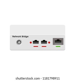 The network switch. White background. Equipment. Vector illustration. EPS 10.