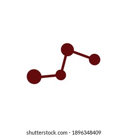 Símbolo de red. Biobiotecnología, célula, química, ícono de química, estructura molecular. Ciencia, estudio. icono de vector