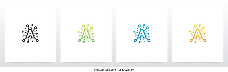 Network Symbol On Letter Logo Design A