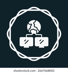 Network symbol trendy artwork useful vector Illustration circle design pretty colorful background.eps