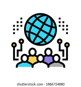 network system color icon vector. network system sign. isolated symbol illustration