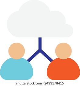 Network Team Connection Icon Vectror Flat Illustration