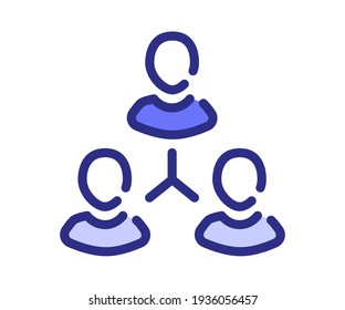 network team relationship single isolated icon with dash or dashed line style