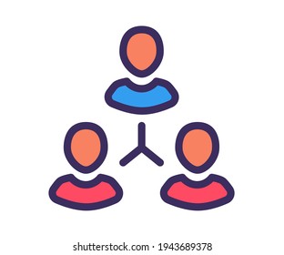 network team relationship single isolated icon with filled line style