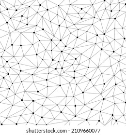 Network Technolgy Ornament. Social Media Concept. Seamless Pattern With Connected Dots On White Background. Vector Illustration.