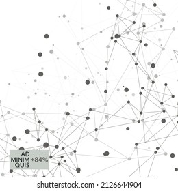 Network technology background. Abstract polygonal with connecting dots and lines