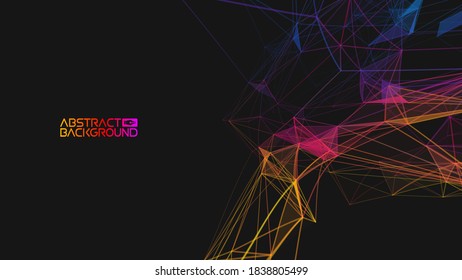 Antecedentes de la tecnología de red. Estructura triangular colorida EPS 10. Resumen de grandes datos. Visualización de datos empresariales.